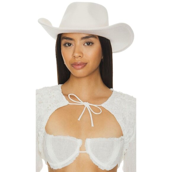 Nikki Beach Luna Hat in White One Size Womens Beach Western - Picture 11 of 11